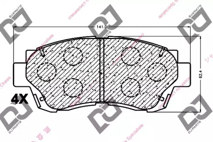 Комплект тормозных колодок DJ PARTS BP1119